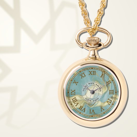 Montre de Pendentif numérique en marbre d'Aqua pou