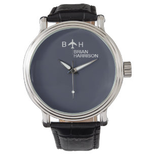 Montre de pilote avec Monogramme d'avion moderne