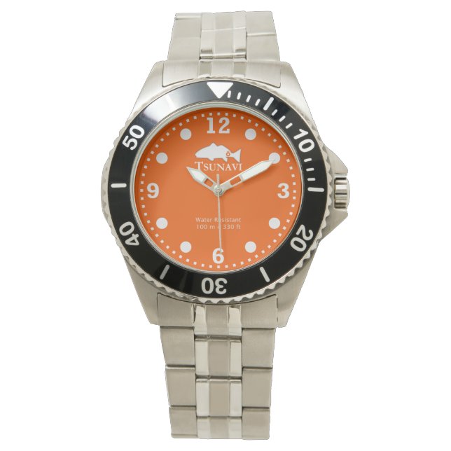 Montre de plongée orange clown (devant)