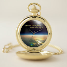 Montre de poche intemporelle de la terre plate