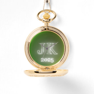 Montre de poche jaune vert