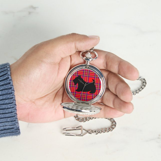 Montre de poche Scottish Terrier (main)
