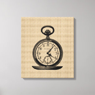 Montre de poche vintage sur toile