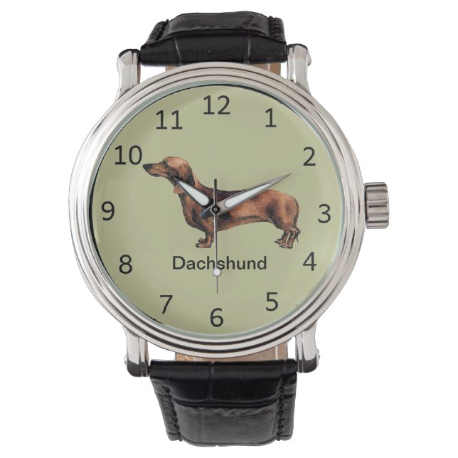 Montre de poignet Dachshund personnalisable (devant)