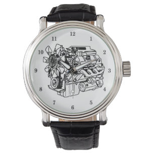 Montre de poignet de mécanicien de moteur très coo