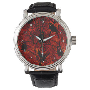 Montre de poignet Forest Owls Sunset Gathering