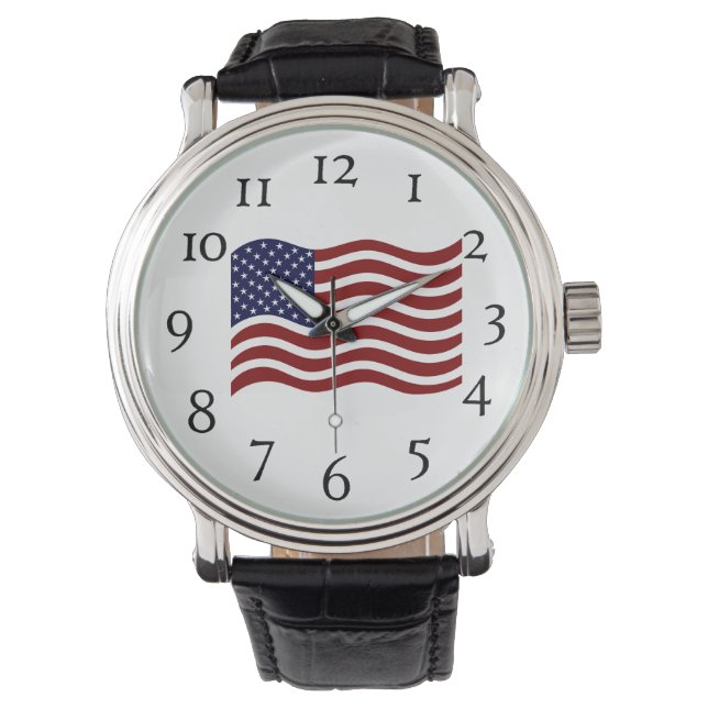 Montre de poignet pour hommes - Drapeau américain (devant)