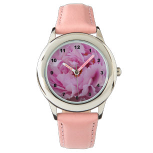 Montre de poignet rose en acier inoxydable Pink Be