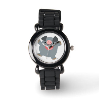 Montre de porc rebondissante en caricature mignonn