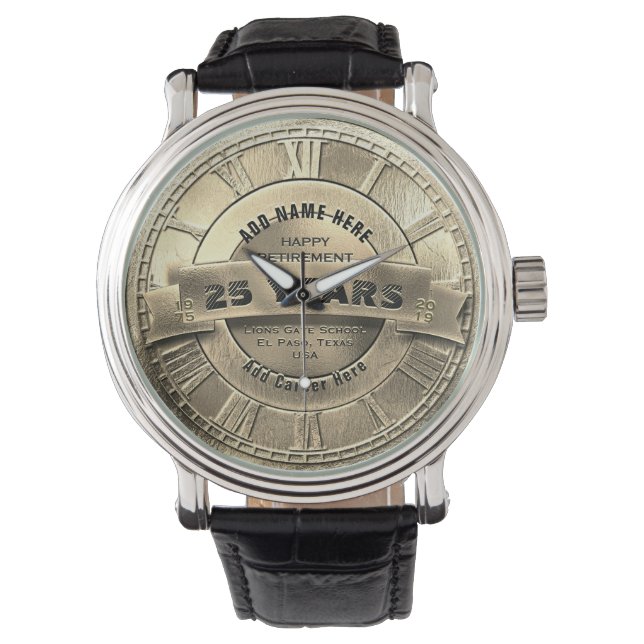 Montre de retraite en or personnalisée (devant)