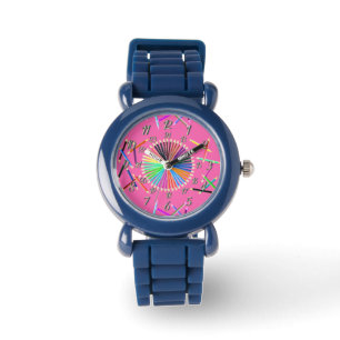 Montre de roue couleur rose chaud