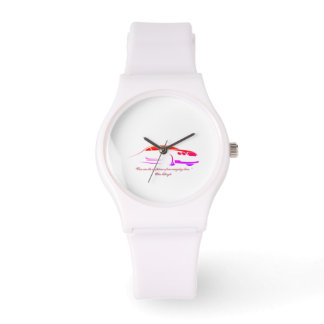 Montre de silice blanche sportive pour femme