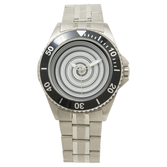 Montre de spirale noire et blanche (devant)