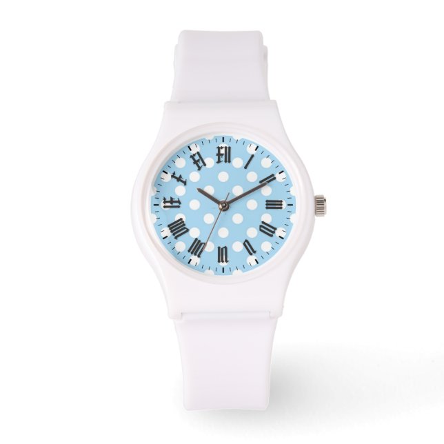 montre de sport blanche avec chiffres romains (Recto)