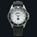 Montre de sport personnalisée pour joueur de squas<br><div class="desc">Montre sportive personnalisée pour joueur de squash. Design cool avec nom personnalisé et double bille jaune. Idée cadeau d'anniversaire ou de Noël unique pour amoureux de squash,  mari,  petit ami,  patron,  collègue,  père etc.</div>