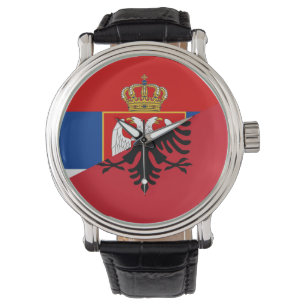 Montre de symbole de pays de drapeau de la Serbie Albanie