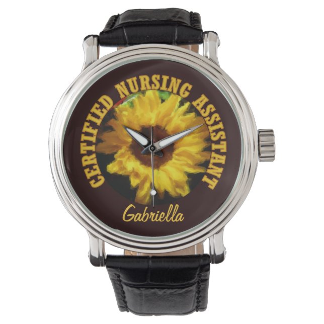 Montre de tournesol C.N.A personnalisée (devant)
