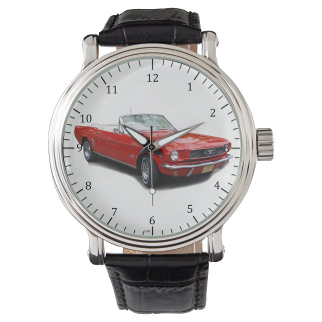 Montre de voiture classique convertible rouge 1966 (devant)