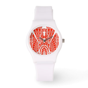 Montre Déco Motif architecturale, Mandarin Orange