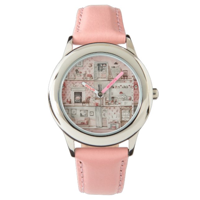 Montre Décor d'aquarelle Victorian Dollhouse dans les ton (devant)