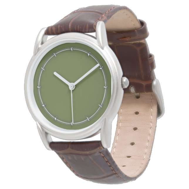 Montre Décor vert Olive Customiser facilement (Incliné)
