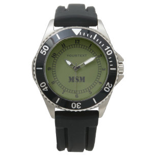 Montre Décor Vert Olive Personnalisez Facilement Cela