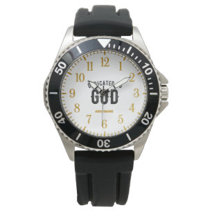 MONTRE DÉDIÉ À DIEU COOL PERSONNALISABLE NOIR TEXTE