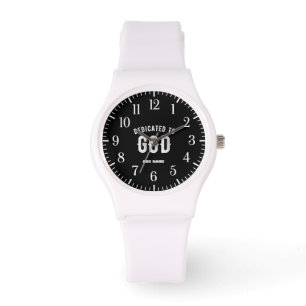 MONTRE DÉDIÉ À DIEU PERSONNALISABLE COOL TEXTE BLANC