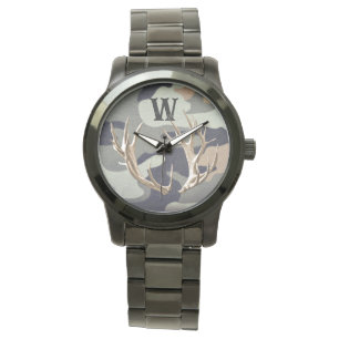 Montre Deer Antlers sur Grey Arrière - plan