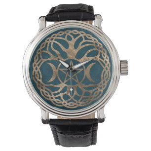 Montre Déesse de la lune triple avec pentagramme
