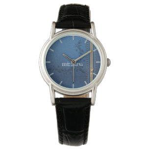 Montre Denim aux Jeans peints à la floraison