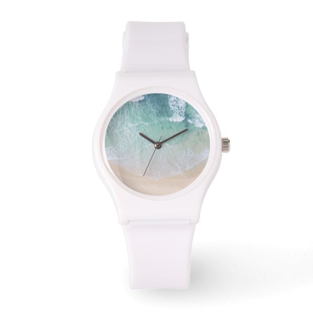 Montre Dentelle verte et blanche Sable et mer (Recto)