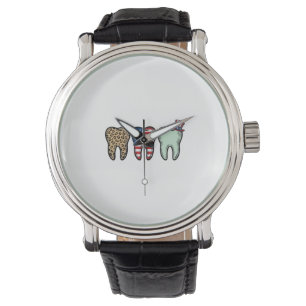 Montre Dentiste Patriotique Dent Vintage Léopard Chemise