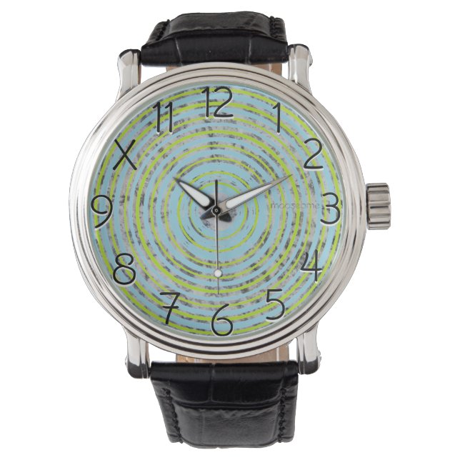 Montre des cercles bleus et verts (devant)