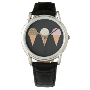 Montre des cônes de crème glacée