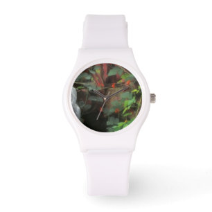 Montre Des fleurs printanières ornent un vieux tracteur.