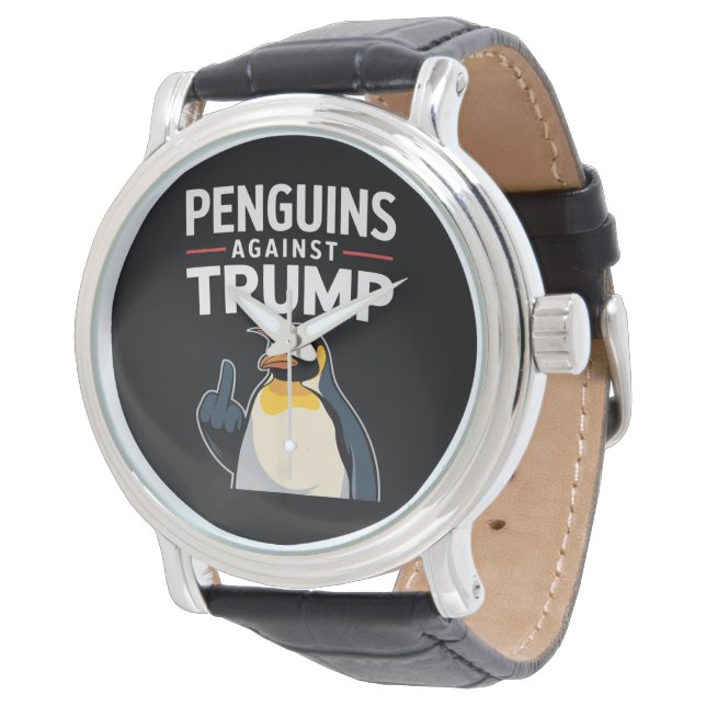 Montre Des palmes de pingouin contre Trump (Incliné)