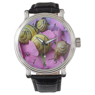 Montre Des snails de Pink Flowers