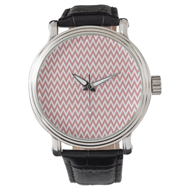 Montre Design Chevron rose élégant (devant)