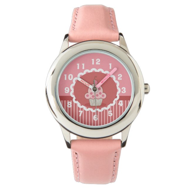 Montre Design de cupcake rose (devant)