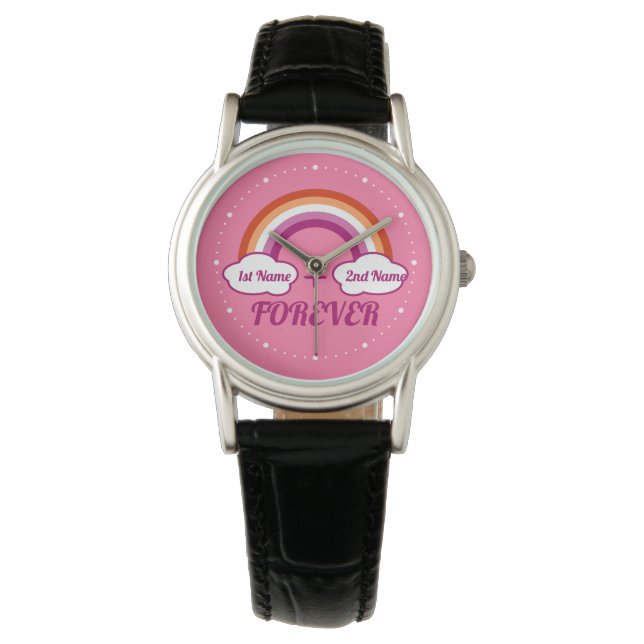 Montre Design de fierté lesbienne /un cadeau de couple (devant)