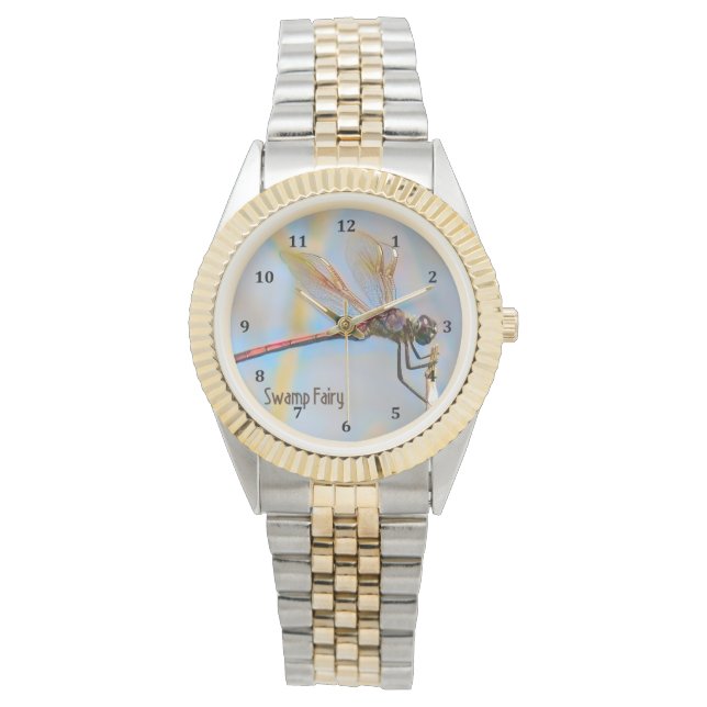 Montre Design de libellules avec ailes aurifères (devant)