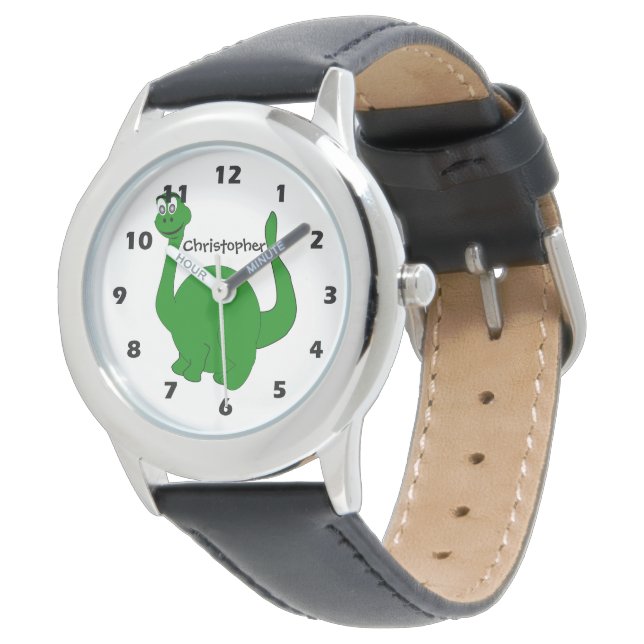 Montre Design Dinosaure personnalisé (Incliné)