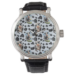 Montre Design Motif animal de vache