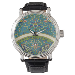 Montre Designs orientaux bleus avec facettes souriantes