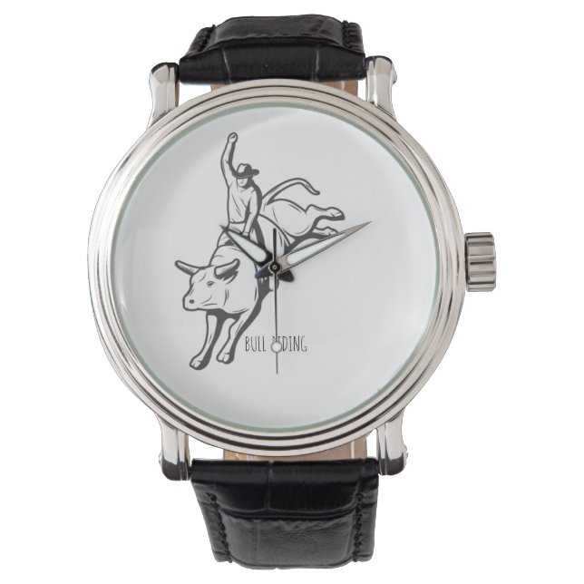 Montre Dessin au trait d'action de cavalier de taureau de (devant)