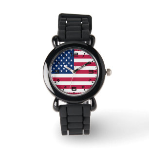 Montre Dessin de fierté de drapeau américain USA