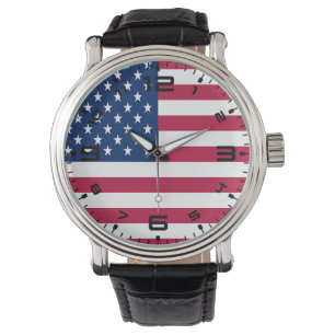 Montre Dessin de fierté de drapeau américain USA