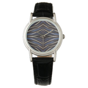 Montre dessin de plume de pintade guinéenne en diamant