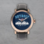 Montre Detroit Michigan Est. 1701 Funny<br><div class="desc">Diseño vintage en Honor a la Hermosa ciudad Americana de Detroit. Detroit es la ciudad más grande del estado de Michigan,  en la zona central occidental.</div>